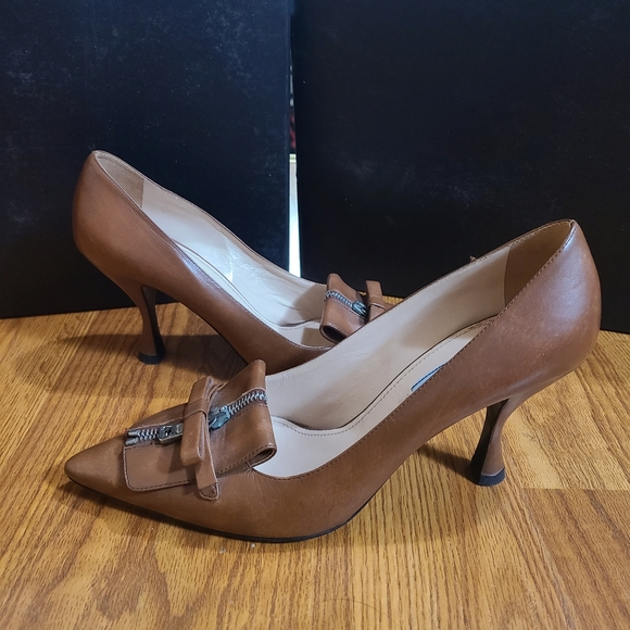 Prada Milano Leather Heels Size 10 - Picture 2 of 10